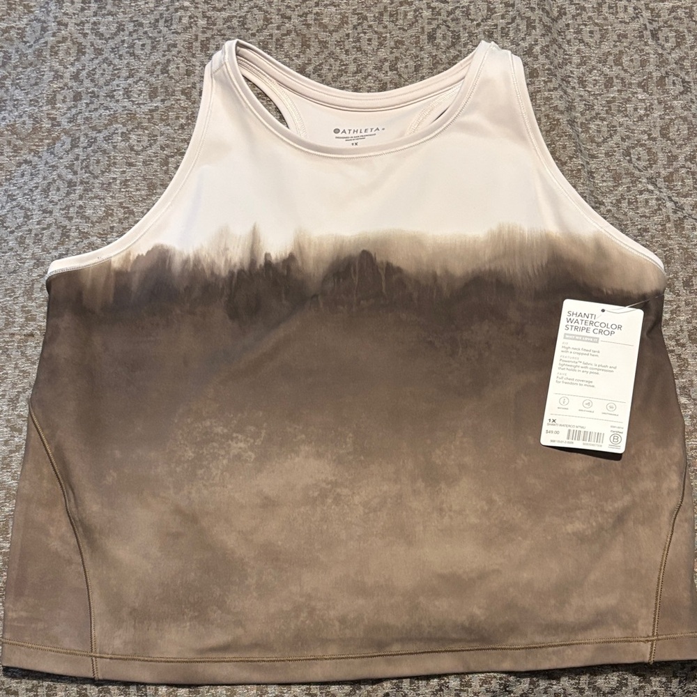 💕NWT! Athleta Women's Ombre Tank Top - Brown and Cream